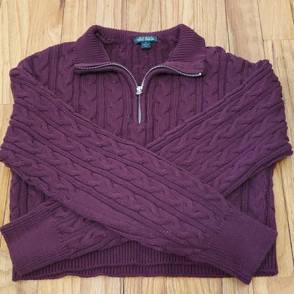 Wild Fable - Front Zip Collared Crop Sweater - Picture 1 of 4